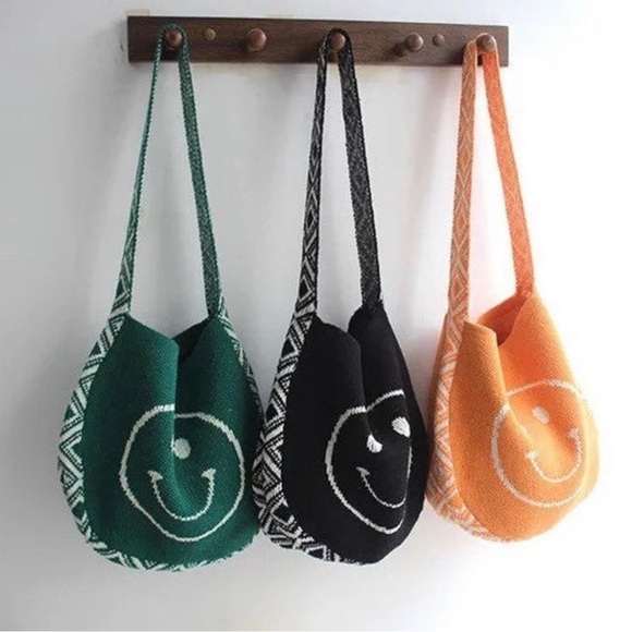 LAST 1! Bohemian Aztec Smiley Face Woven Boho  Happy Casual Shoulder bag - Picture 8 of 16